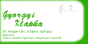 gyorgyi klapka business card